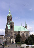 Iglesia evangélica principal (evangelische Hauptkirche) de Rheydt, Mönchengladbach.