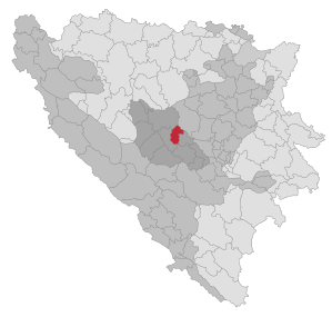 Lage der Gemeinde Vitez in Bosnien und Herzegowina (anklickbare Karte)