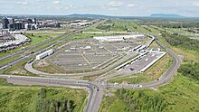 Chantier de construction de la station Brossard à l'été 2022