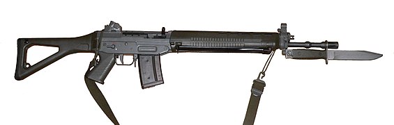 SG 550 mit Bajonett und Tragriemen