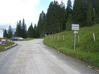 Passhöhe Glaubenberg mit Hinweisschild