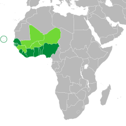 Länsi-Afrikan talousyhteisön jäsenvaltiot.