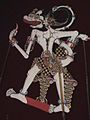 Marionnette d'Hanumān en cuir du wayang kulit, le théâtre d'ombres javanais.