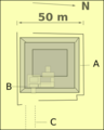 Plan schématique du complexe funéraire de Khentkaous Ire à Gizeh.