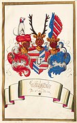 Wappen der Reichsgrafen von Leublfing zu Rhain (Rain); Wappen unter Verwendung des Wappens der Rainer zu Rain