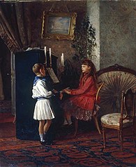 «Niños al piano» (1886) - Museo Regional de Bellas Artes de Arcángel