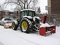 Tractor with snowblower tool, Montreal, Canada