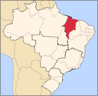 Map of Brazil highlighting the state