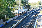 Cheltenham station from the bridge on Cheltenham Rd.