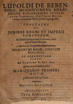 "Traktaĵo pri juro en la Romiaj regno k imperio", verko eldonita en 1624