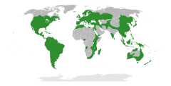 Distribuição natural de Rhamnaceae.