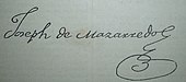 signature de José de Mazarredo y Salazar