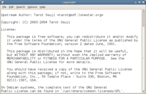 Screenshot of Leafpad, taken on an Ubuntu 5.10 (Breezy Badger) installation.