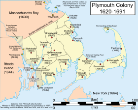 Localização de Colônia de Plymouth