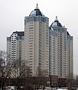 Apartment buildings in Rusanivka, Kyiv