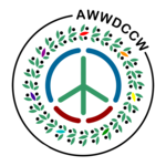 Bruce The Deus proposal The classic peace symbol redesigned with a Wikimedia logo-based style, encircled by an olive leafs wreath (another symbol of peace), with 7 leafs coloured with the rainbow flag colours. All the shapes are rounded and soft, to symbolize the kindness and the respect that the AWWDCCW wants to bring in the Wiki-projects.