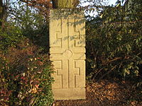 Jahnstein an der Travemünder Allee zur Erinnerung an den ersten Sportplatz in Lübeck