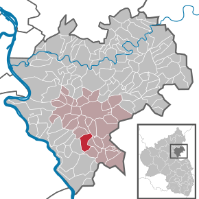 Poziția Niederwallmenach pe harta districtului Rhein-Lahn-Kreis