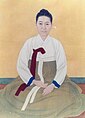 Selbstportrait von Shin Saimdang in traditioneller Kleidung und schwarzen hochgesteckten Haaren