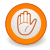 Orange stop-hand icon