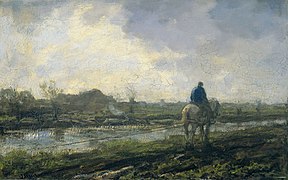 Treideln mit Reitpferd – Jacob Maris; Rijksmuseum