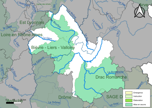 Carte des SAGE au 17 juin 2022.