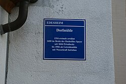 Schild an der Dorfmühle