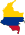 Kaart Colombia in vlagkleuren