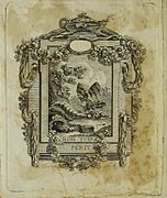 Copper engraving ex libris from Albrecht von Haller. Fondazione Biblioteca europea di informazione e cultura