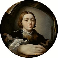 Voorloper van Escher se geronde perspektiewe, geometrieë en weerkaatsings. Parmigianino se Self-portrait in a Convex Mirror, 1524