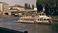 Der Donaukanal stromabwärts mit Blick von der Wienflussmündung auf die Franzensbrücke, 2. und 3. Bezirk