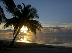 Tramonto a Aitutaki