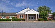 A one-story brick building