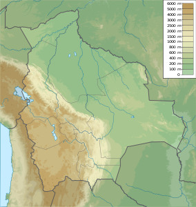 Map showing the location of Torotoro National Park