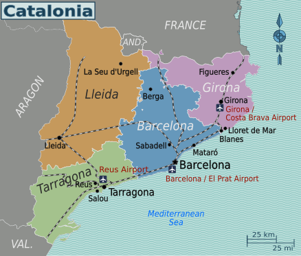 Map of Catalonia