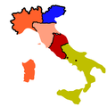 Kart over Italia i 1860