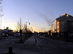 Kauppatie, the main street of Nakkila's centre in December 2014.