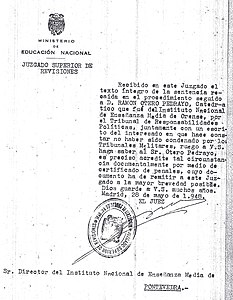 Petición de certificado de penais.