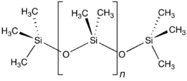 Structuurformule van polydimethylsiloxaan