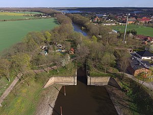 Die Alte Schleuse Niegripp im Luftbild