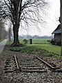 Erinnerung an die Bahnstrecke Ahlhorn–Vechta beim ehemaligen Bahnhof Calveslage