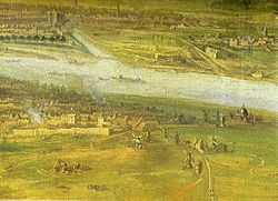 Vue de La Bastille et de la Seine lors de la Fronde en 1649 (œuvre de Sauveur Le Conte).