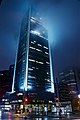 The Montreal Exchange tower at night