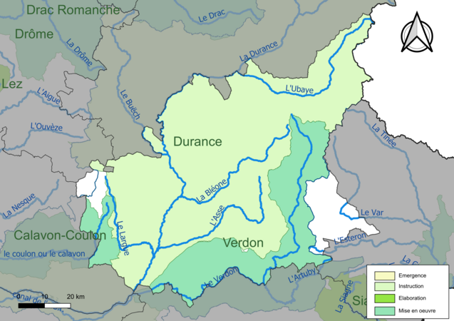 Carte des SAGE au 17 juin 2004.