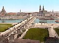 Image 4 Dresden Photochrom: Detroit Publishing Co. Restoration: Lise Broer An 1890s photochrom print of Dresden, the capital city of Saxony in Germany, with Dresden Frauenkirche (left), Augustus Bridge (centre), and Katholische Hofkirche (right) visible. Dresden in the early 20th century was a leading European centre of culture and science, but suffered heavy damage due to an Allied bombing on February 13, 1945.