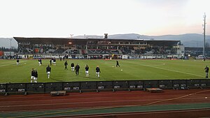 Die Westtribüne der Lavanttal-Arena