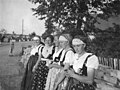 Women in folk costumes in Skoczów (1938)