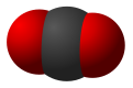 Spacefill model of carbon dioxide