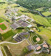 The University of Mary campus with a view of Apple Creek and the Missouri River below