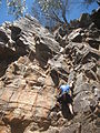 Climbing at Morialta Conservation Park.